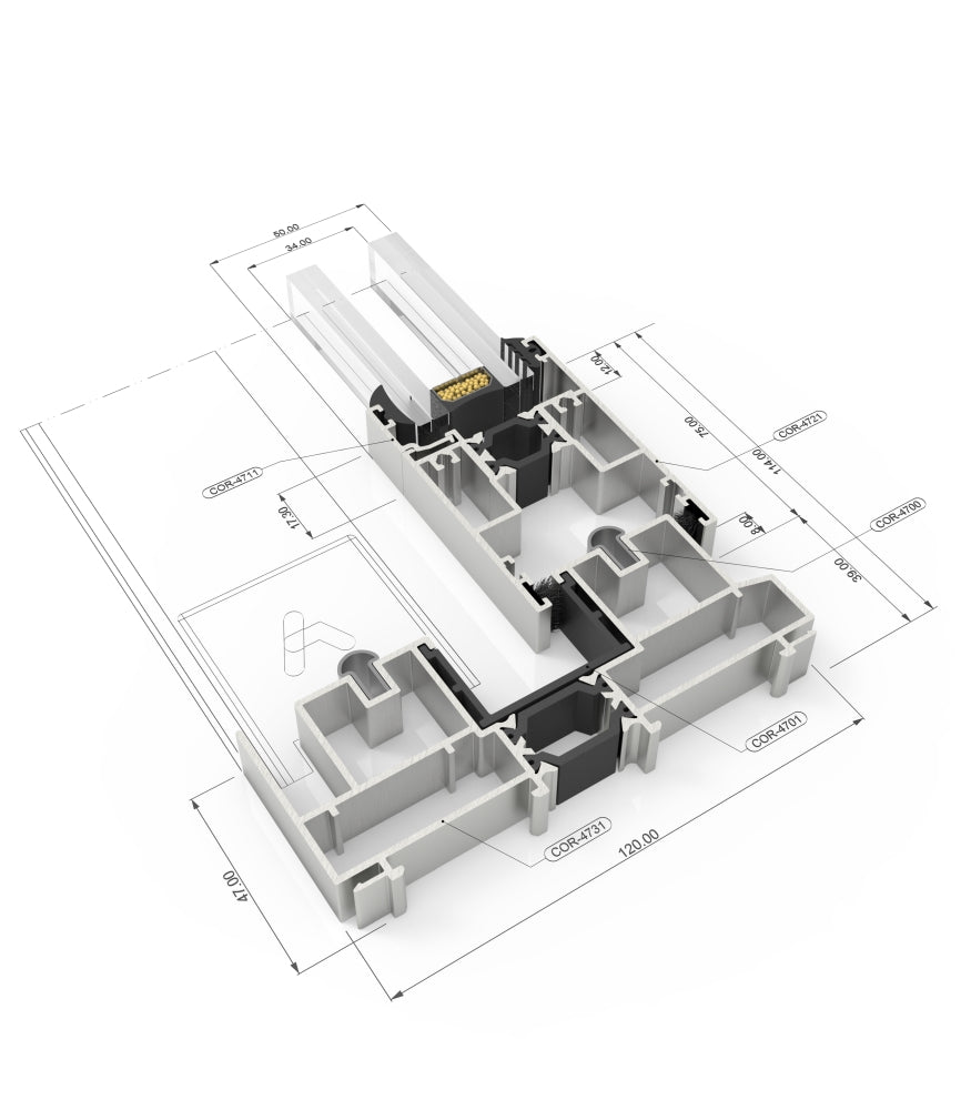 Aluminium 4700 Schiebefenster RPT